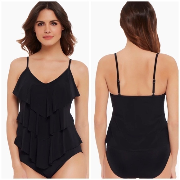 Magic Suit Rita Soft Cup Tankini Top in Black - Picture 1 of 8